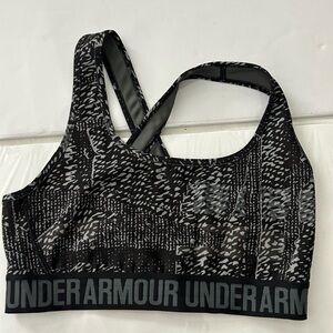 Under Armour Black and Gray Sports Bra with Racerback Medium